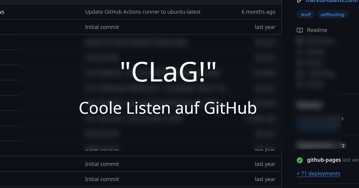 Coole Listen auf GitHub