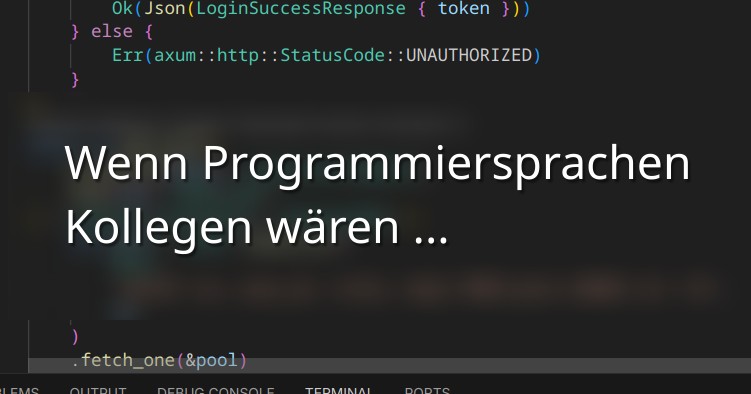 Header zum Artikel Programmiersprachen sind halt so